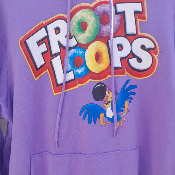 Kellogg's Froot Loops Toucan Sam Purple Unisex Pullover Hoodie Sweatshirt - Picture 4 of 7